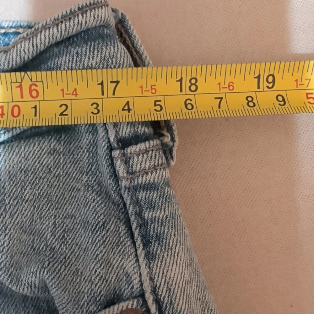 SOLD IOld Navy High-Waisted Straight Leg Jeans Womens 14 Medium Wash Raw Hem - Picture 8 of 10